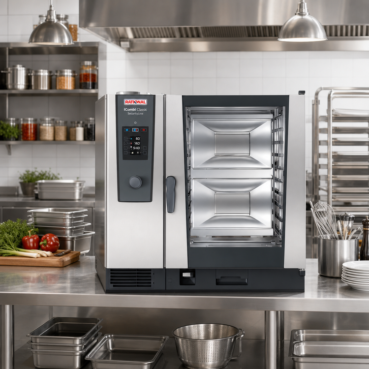 Product image #2 for RATIONAL iCombi Classic SecurityLine 10-Full Size Countertop Natural Gas Combi Oven, 208/240V, 1-Phase