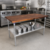Thumbnail image #2 for John Boos 48-Inch x 30-Inch American Black Walnut Wood Top Work Table with Adjustable Undershelf