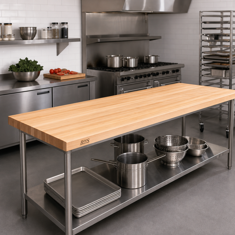 Product image #2 for Boos Block Northern Hard Rock Maple Kitchen Countertop, 108 x 38 x 1-1/2 Inch, Edge Grain, Oil Finish