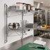 Thumbnail image #2 for Quantum Cantilever Double Shelf Post Wall Mount Wire Shelving Unit, 24 x 14 Inches, Chrome Plated