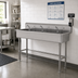 Thumbnail image #2 for Advance Tabco 60-Inch 3-Station Freestanding Multiwash Hand Sink with Backsplash and Basket Drain