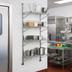 Thumbnail image #2 for Eagle Group Adjustable Post Wire Wall Mount Prepackaged End Unit for 24-Inch Deep Shelves, Chrome, 63-Inch Posts