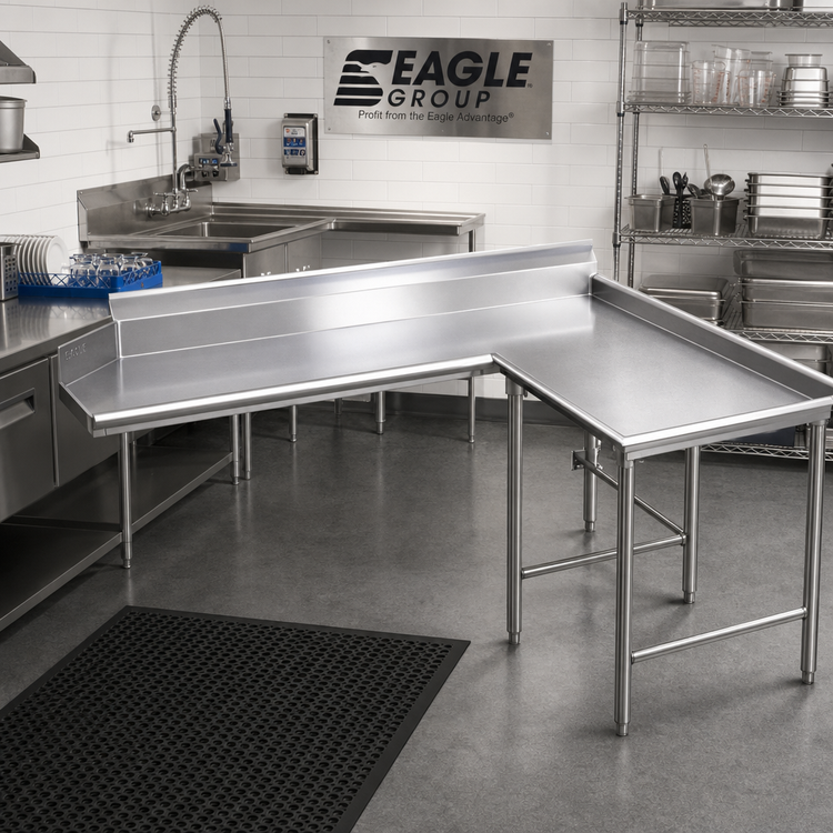 Product image #2 for Eagle Group 72-Inch Right-Hand Island Clean Dishtable with 16/430 Stainless Steel Top