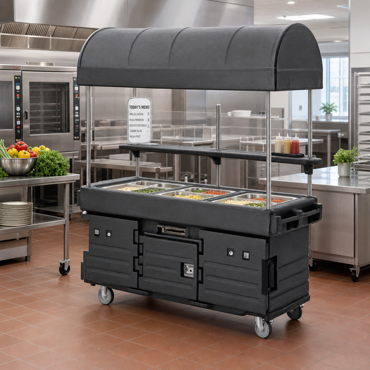 Product image #2 for Cambro CamKiosk 6-Pan-Well Mobile Food Cart with Canopy