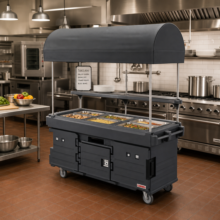 Product image #2 for Cambro CamKiosk 6-Pan-Well Mobile Food Cart with Canopy