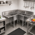 Thumbnail image #2 for John Boos Pro-Bowl 3-Compartment Corner Sink with Dual 36-Inch Drainboards
