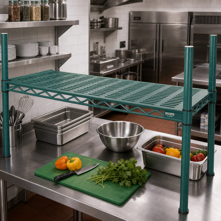 Product image #2 for QuadPlus 54 x 18 Inch Green Louvered Polymer Shelf Mat