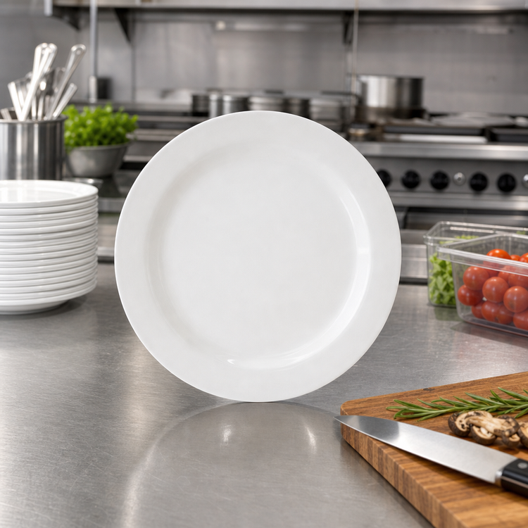 Product image #3 for Sierrus™ 10-1/2 Inch Round Narrow Rim Melamine Dinner Plate, White