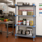 Thumbnail image #2 for Quantum Millenia QP244262V3S1 42"W x 24"D x 62"H Gray Polymer 4-Shelf Stationary Starter Shelving Unit