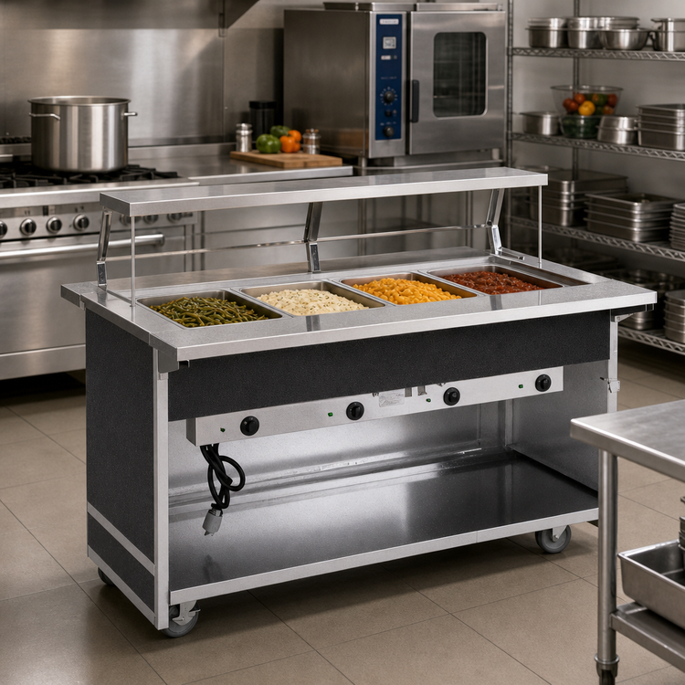 Product image #2 for Atlas Metal BLH-4-OT Mobile Hot Food Serving Counter with 4 Wells