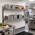 Thumbnail image #2 for Eagle Group 36 Inch Stainless Steel Wire Cantilever Shelf with 1 Inch Wraparound Ledge