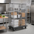Thumbnail image #2 for Eagle Group QuadTruss DTSC2430E Open Wire Security Cage Dolly Truck with Dual Padlock Doors, 34-7/8 x 29-3/4 x 69 Inches