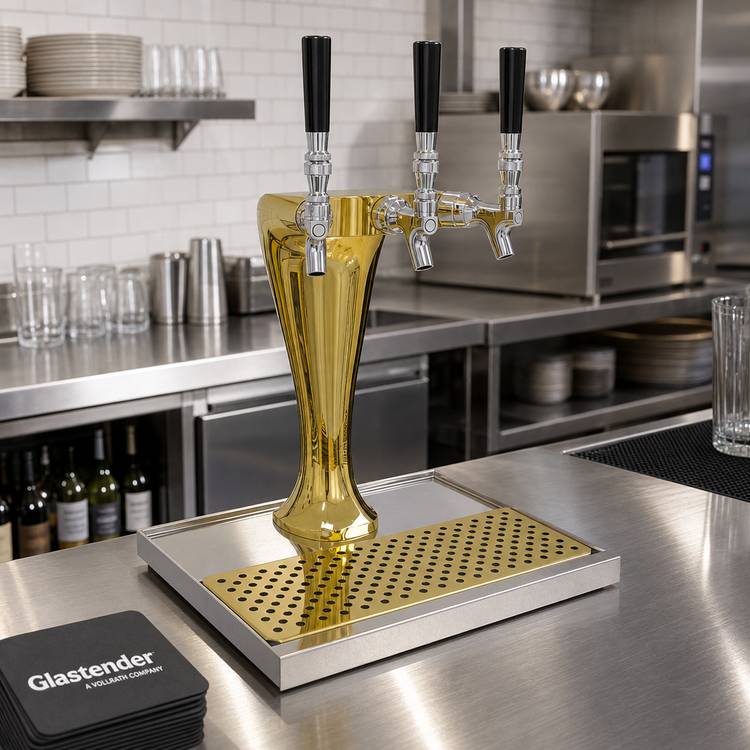 Product image #2 for Glastender Cobra 3-Faucet Countertop Draft Dispensing Tower, Air-Cooled, Gold Finish