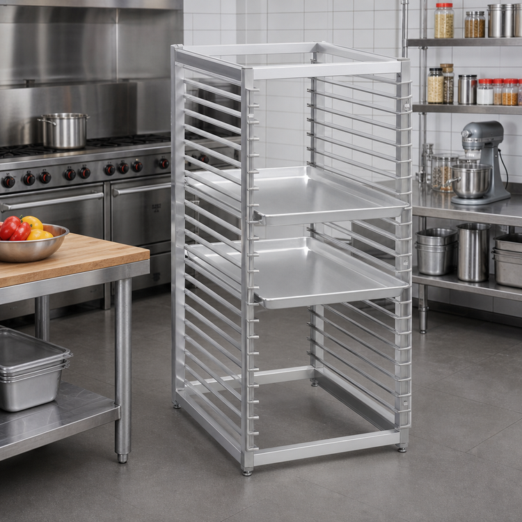 Product image #2 for Stainless Steel End-Load Reach-In Bun Pan Rack with Wire Slides, 29 Pan Capacity