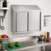 Thumbnail image #2 for Eagle Group WCS-24 Wall-Mounted Stainless Steel Cabinet with Sliding Doors, 24 Inch W x 15 Inch D x 28 Inch H