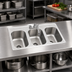 Thumbnail image #2 for Eagle Group Self-Rimming Three-Compartment Drop-In Sink with 14 x 16 x 9.5-Inch Bowls, Faucet and Basket Drains