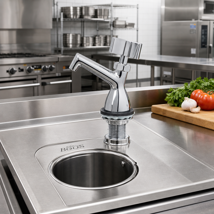 Product image #2 for John Boos Lead-Free Chrome Plated Deck-Mount Dipper Well Faucet