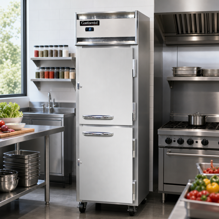 Product image #2 for Continental Refrigerator 1FSNSAHD One-Section Shallow Depth Half-Door Reach-In Freezer
