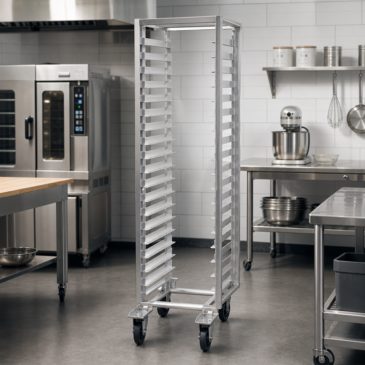 Product image #2 for Channel Lo Profile Nesting Aluminum End Load Bun Pan Rack, 15 Pan Capacity