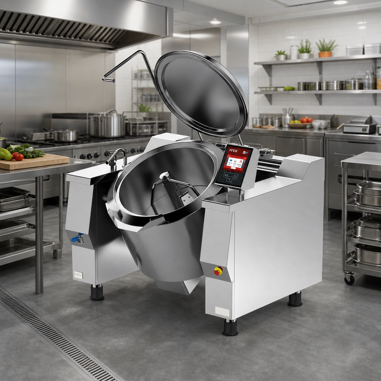 Product image #2 for Cucimix UCBTE024V1 24 Gallon Electric Tilting Skillet Braising Pan with Mixer