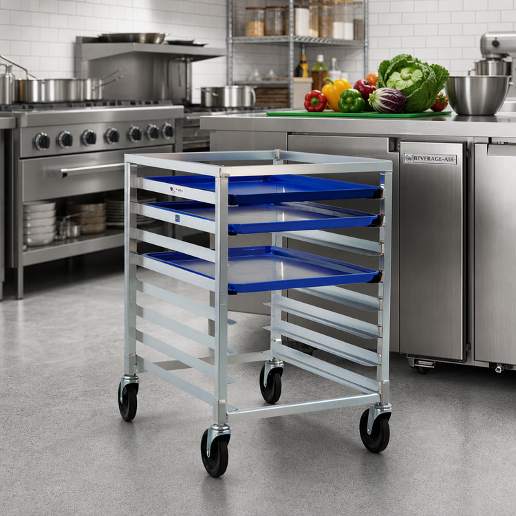 Product image #2 for New Age Mobile Undercounter Aluminum Bun Pan Rack, 8-Pan Capacity
