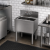 Thumbnail image #2 for Glastender Two-Compartment Underbar Sink Unit with Backsplash-Mounted Faucet, 24 x 19 Inches, Stainless Steel
