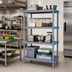Thumbnail image #2 for Quantum Millenia 42-Inch W x 18-Inch D x 62-Inch H 4-Shelf Polymer Stationary Starter Shelving Unit, Gray