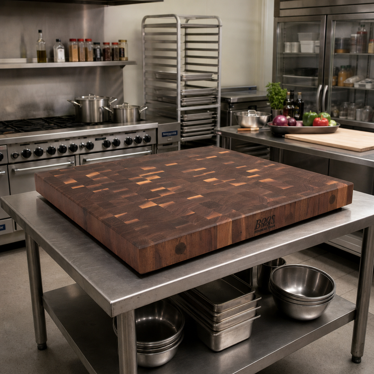 Product image #2 for Boos Block End-Grain American Black Walnut Island Countertop with Cream Finish, 60 x 38 x 4 Inches