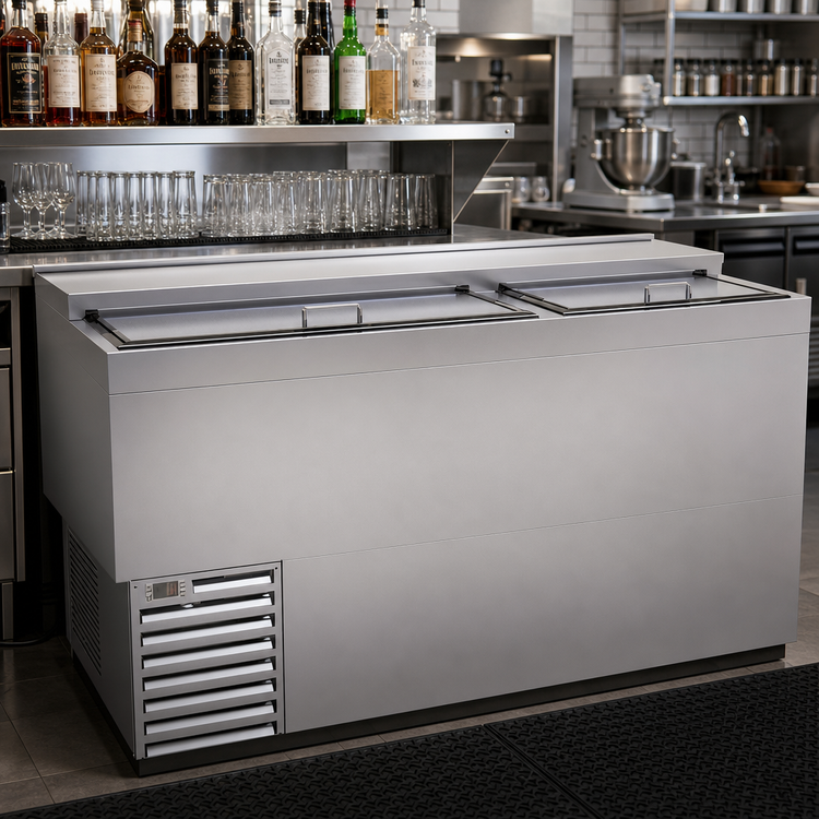 Product image #2 for Glastender 60-Inch Stainless Steel Flat Top Deep Well Slide Top Bottle Cooler