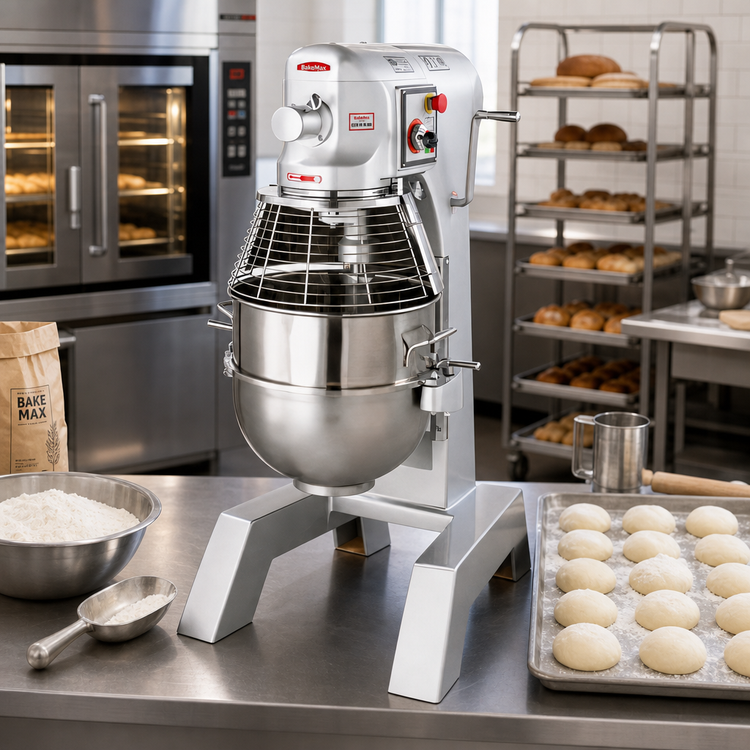 Product image #2 for BakeMax 40 Qt Countertop Heavy-Duty Planetary Mixer, 3-Speed, 220V, 1.5 HP