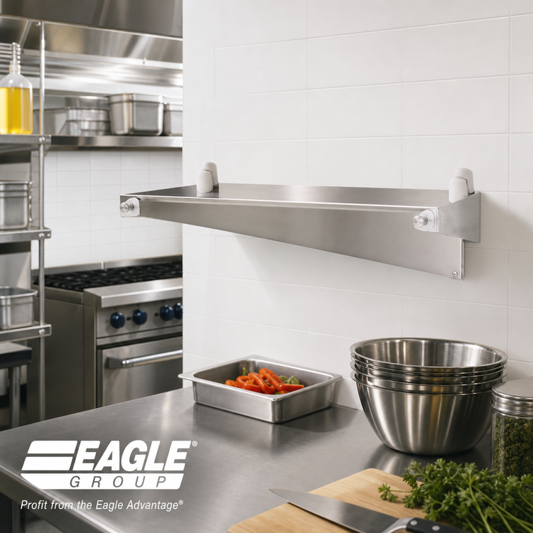 Product image #2 for Eagle Group 14-Inch Double Knob Stainless Steel Shelf Bracket for Cantilevered Shelving Systems