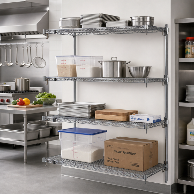 Product image #2 for Metro Super Erecta Super Adjustable Add-On Wire Shelving Unit, 60"W x 24"D x 63"H, Chrome Plated Finish