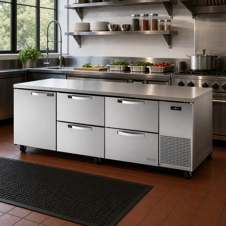 Product image #2 for True SPEC Series Deep Undercounter Refrigerator, 93.25-Inch Wide, 1 Door and 4 Drawers