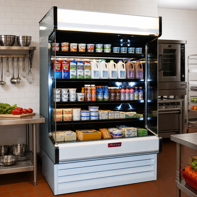 Product image #2 for Howard-McCray 35E Series 51-Inch Self-Contained Dairy Open Merchandiser with LED Lighting and Lit Canopy, Black