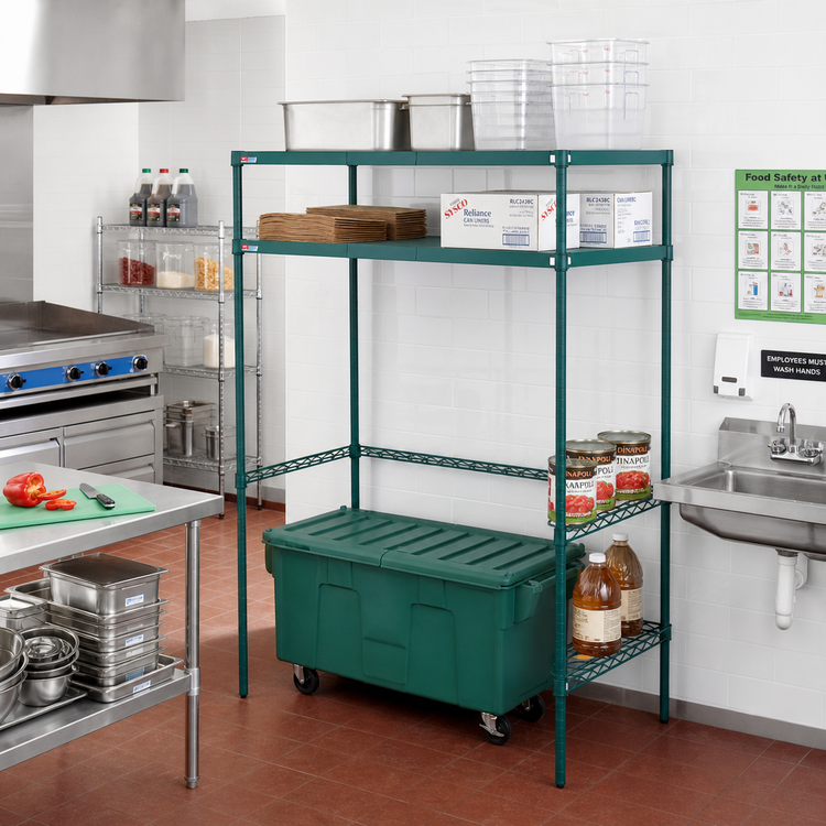 Product image #2 for Metro Super Erecta Pro 48-Inch x 24-Inch Food Locker Housing Unit with 2 Overhead Shelves