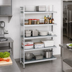 Thumbnail image #2 for Fermod Fermostock 5R52B83-E 5-Tier Polymer Shelving Unit Add-On, Gray, Perforated, 52W x 18D x 83H