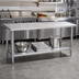 Thumbnail image #2 for Turbo Air 72 Inch x 24 Inch 18-Gauge 304 Stainless Steel Flat Top Work Table with Adjustable Undershelf