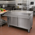 Thumbnail image #2 for BK Resources Stainless Steel Serving Counter with Sliding Door and Tray Shelf, 48 Inch W x 30 Inch D
