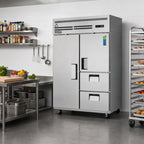 Thumbnail image #2 for Everest Refrigeration ESR2D2 Two-Section Reach-In Refrigerator, Solid Door, Half-Door & Drawers, 48 cu. ft., Stainless Steel