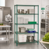 Thumbnail image #2 for Quantum Green Epoxy Wire Shelving Starter Kit, 54 x 14 x 54 Inches, 4-Shelf Stationary Unit