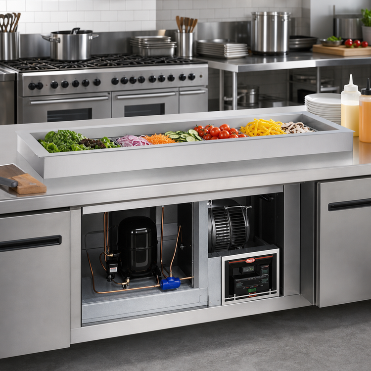 Product image #2 for Hatco CWBP-S2 Drop-In Refrigerated Slim Well, 2 Full-Size Pans, Top Mount