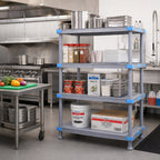Thumbnail image #2 for Quantum QP246074V3S1 4-Shelf Freestanding Polymer Shelving Unit, Gray, 60"W x 24"D x 74"H, Removable Mats, Dunnage Stand