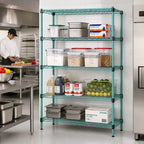 Thumbnail image #2 for Eagle Group EagleGard F2QA2-74-2460E 4-Tier Wire Shelving Starter Unit, 60 x 24 x 74 Inches, Blue-Green Hybrid Epoxy Finish