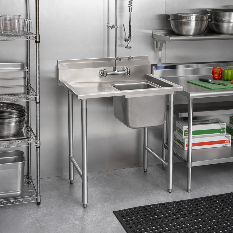 Product image #2 for Eagle Group 414 Series 1-Compartment Sink with 24-Inch Left Drainboard
