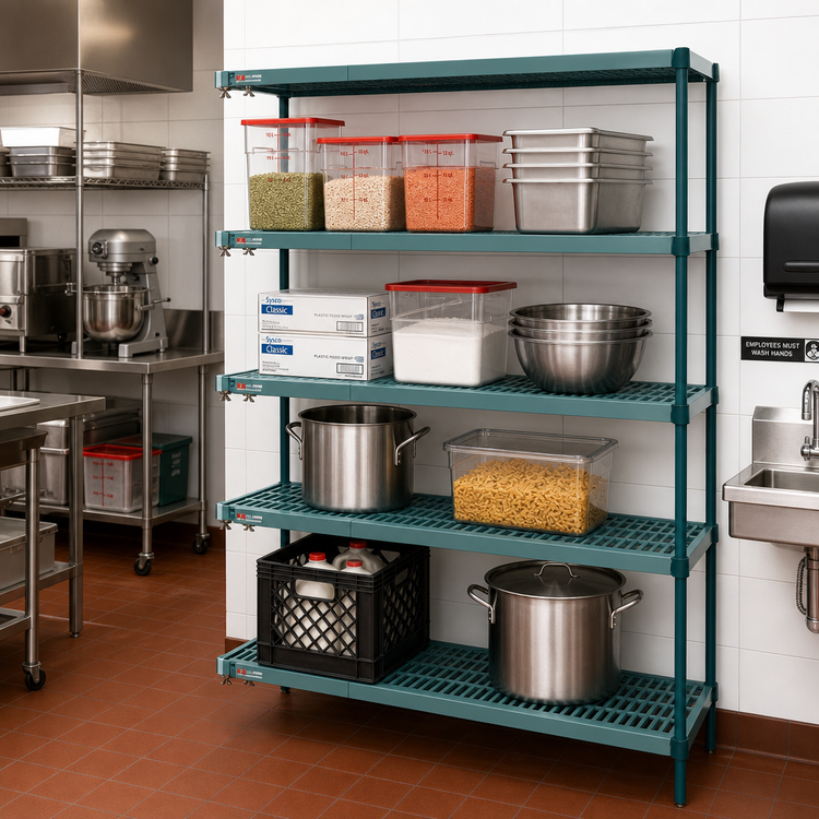 Product image #2 for Metro Super Erecta Pro 4-Shelf Add-On Polymer Shelving Unit, 18 x 30 x 63 Inches, Stationary