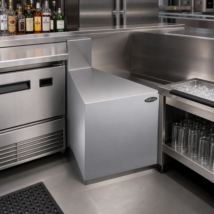 Product image #2 for Krowne Royal Series 30° Front Corner Underbar Angle Filler, Flat Top, 24-Inch Deep, Stainless Steel