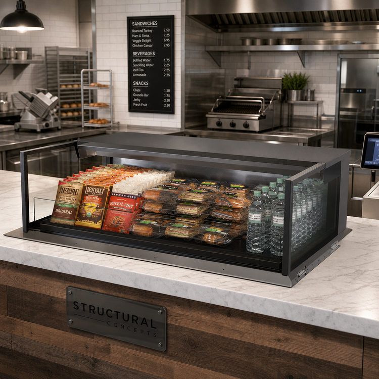 Product image #2 for Structural Concepts Reveal Self-Service Non-Refrigerated Slide-In Counter Display Case with LED Top Light