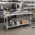 Thumbnail image #2 for Advance Tabco 84 Inch x 30 Inch 16 Gauge 430 Stainless Steel Work Table with 1-1/2 Inch Rear Up-Turn and Galvanized Undershelf
