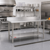 Thumbnail image #2 for Duke Deluxe 72-Inch x 36-Inch 16-Gauge Stainless Steel Work Table with 5-Inch Riser and Stainless Undershelf