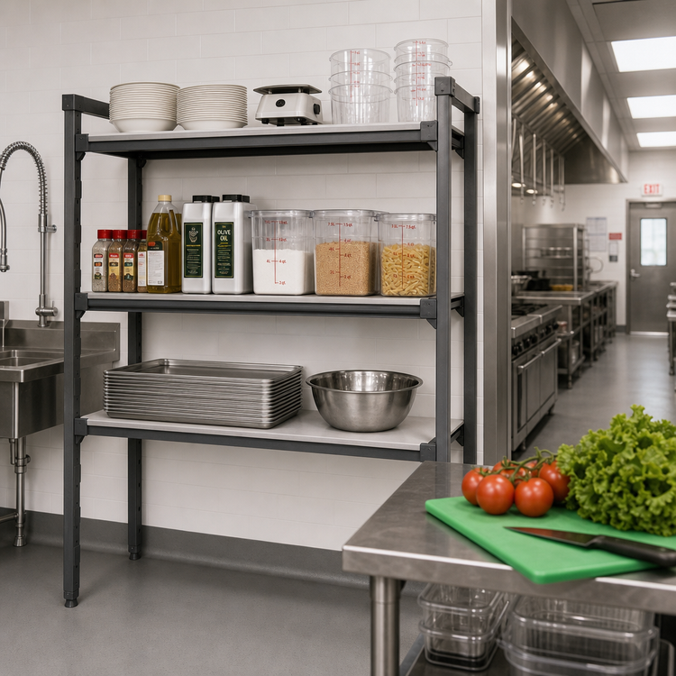 Product image #2 for Cambro Camshelving Elevation Series 14" Deep x 42" Wide Solid Wall Shelf Kit